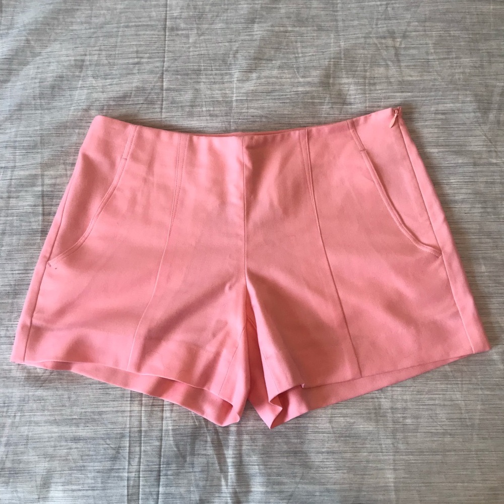 Theory Neon Shell Pink Wool Shorts (size 2)